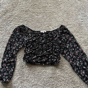 L floral crop top
